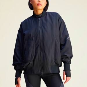 Adidas by Stella McCartney Navy Blue True Nature Woven Bomber Jacket Size S